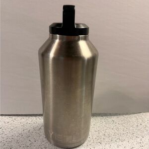 YETI Silver Bottle with Black Lid